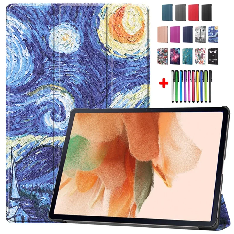 Tablet Per Samsung Galaxy Tab S7 Fe Case 12.4 Sm-T730 Tri-Folding Smart Shell Per Samsung Tab S7 Plus Cover Tab S8 Case S7 11