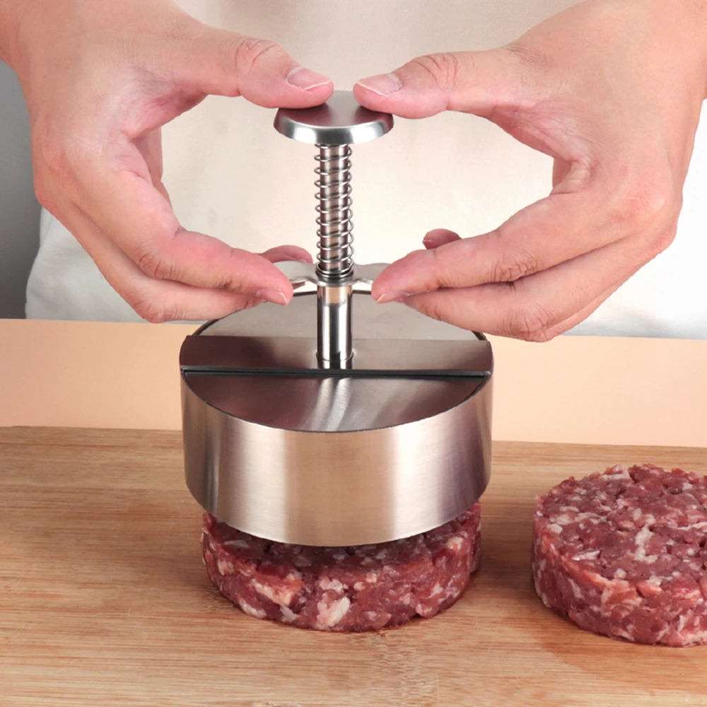 Hamburger Press Maker 1PC Stainless Steel Manual Meat Press for Patty Dumpling Wrapper