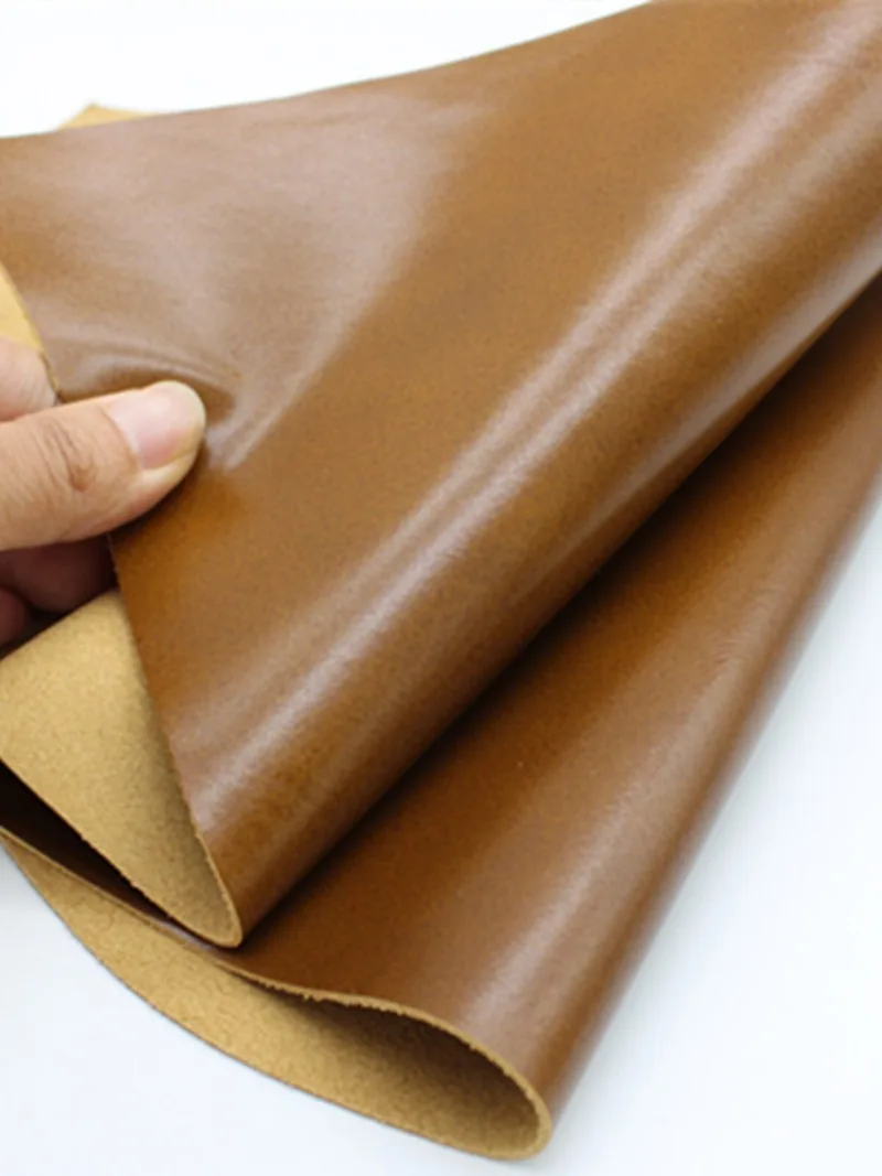 브라운 플레인 위브 오일 왁스 가죽, 최상층 소가죽 아트 유럽식 소파 시트 침대 옆 가죽 1.2MM 두께