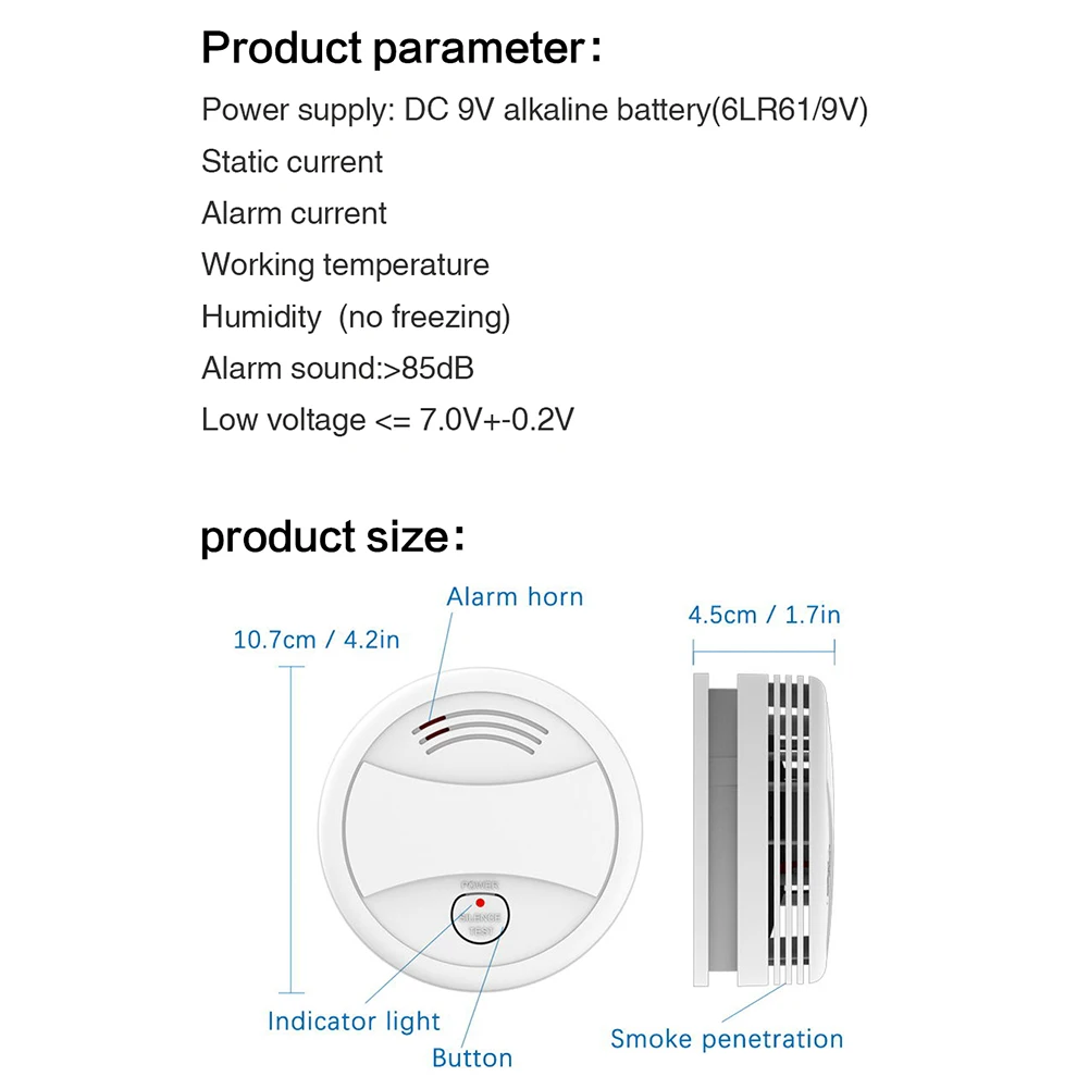 Rilevatore di fumo intelligente WiFi compatibile con Google Home, Alexa e  IFTTT - Cablematic