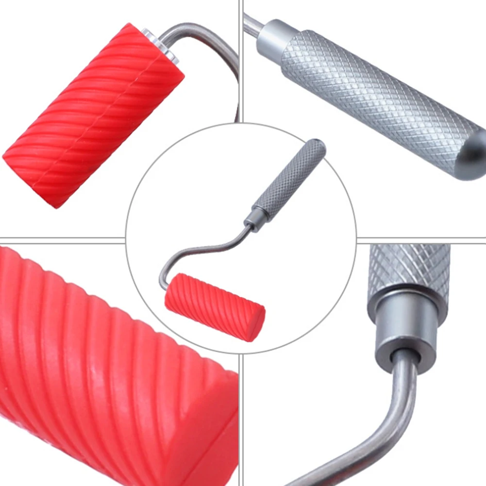 Silicone Roller Brush Plastic Paint Tray Paint Tool Set Wall Roller Tray Convenient Construction Red