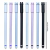 0.5mm Cat Animal Erasable Gel Pens Set Washable Handle Magical Eraser Gel Pen Blue/Black Ink Erasable Refills Rod Office Writing 6