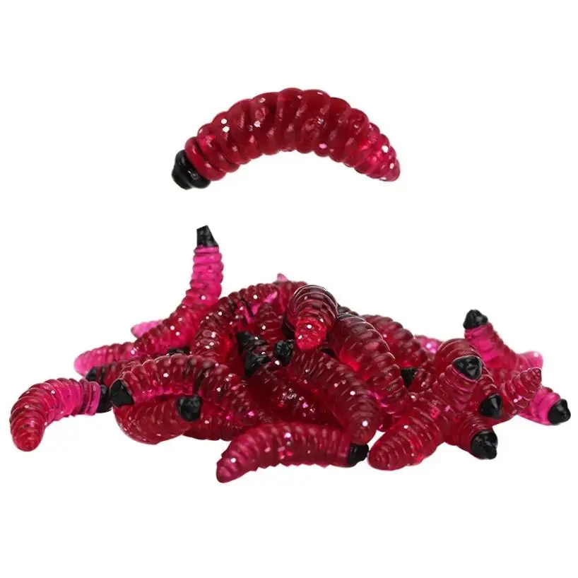 50/Pcs Fishing Bait Dipped In Bread Worms Set Worm Bait Lure Lure Lure Soft Bait Maggot Bait Fishing Gear