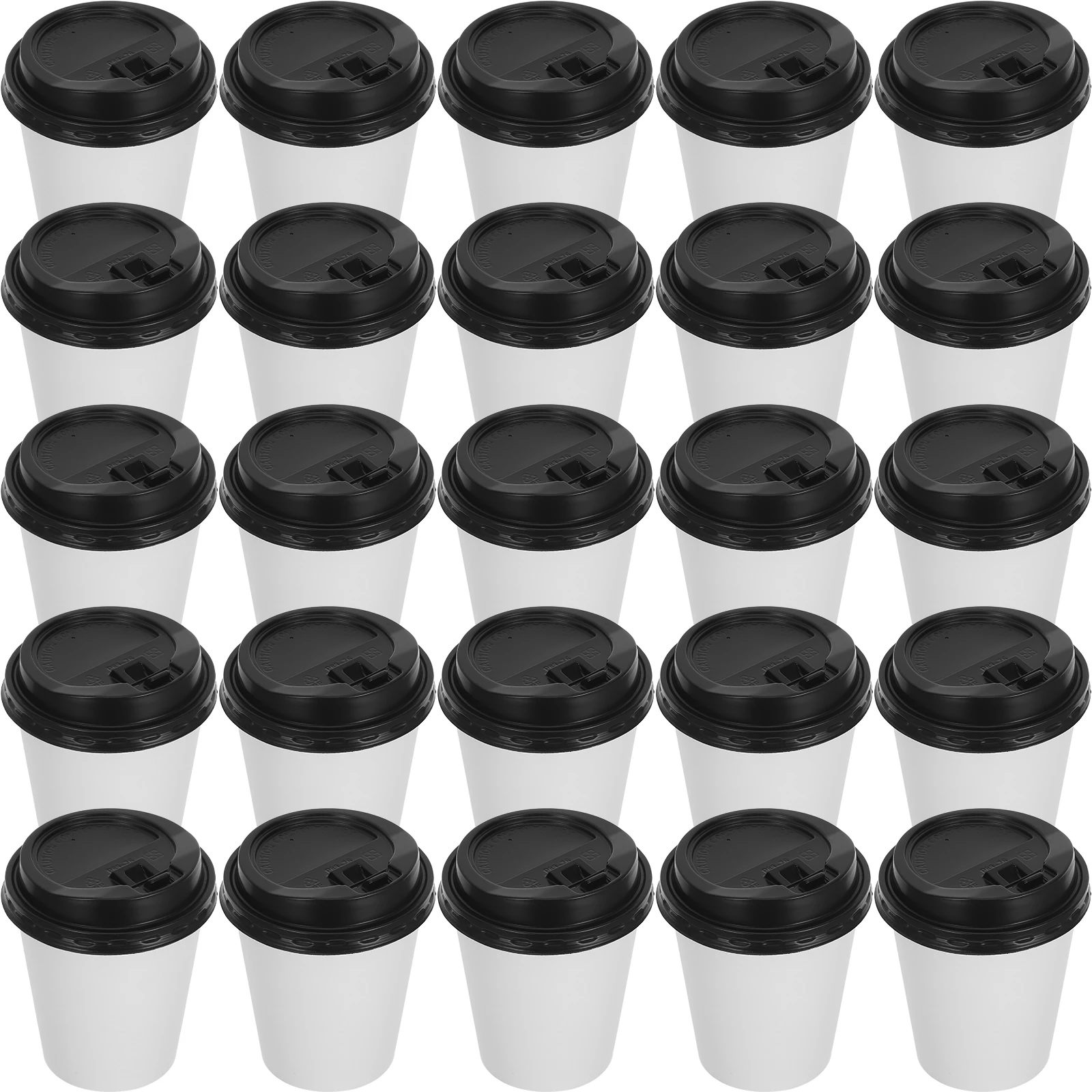 50pcs Disposable Coffee Cups Insulation Takeaway Double-layer Paper Cup with Lid 280ml 350ml for Party Wedding Drinking Cups