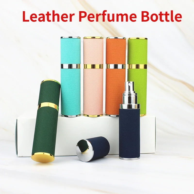 

5ml Portable Mini Refillable Perfume Bottle High-end Leather Sub-bottling Travel Empty Cosmetic Containers Spray Atomizer 2024