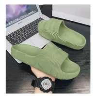 Olive Green Student Flip Flops Slippers Men Women Flat Shoes PVC Bottom Pure Color Adult Size for Outdoor Use