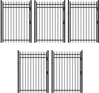 Fencer Wire Pack Of 5 Heavy Duty Pinnacle Fence Gate, 6Ft Height X 4Ft Width Outdoor Fence Gate, Anti-Rust Steel Gate For 1