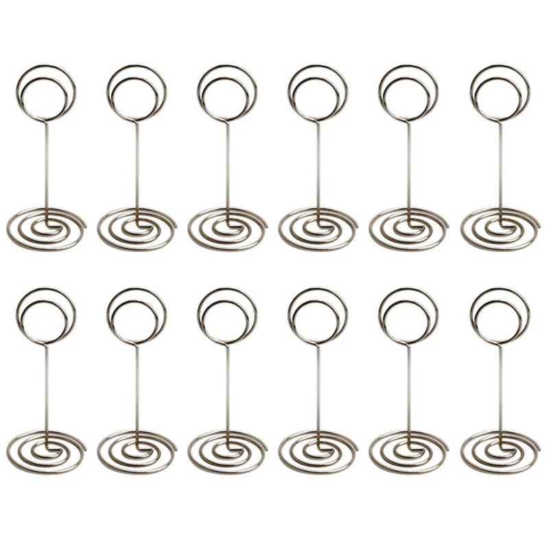 12Pcs Photo Holder Name Card Display Clips Table Number Stand Notes Memo Display Holder for Wedding Baby Shower Birthday