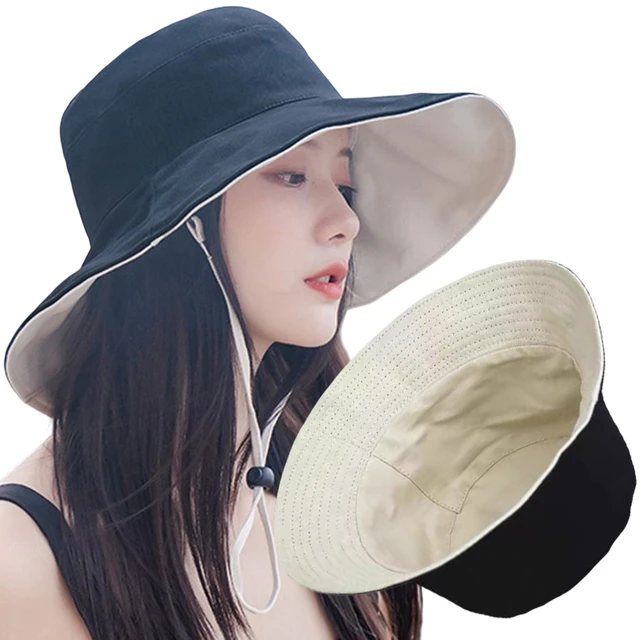 Summer Sun Hat Double-sided Foldable Bucket Hats For Women Fashion Big Brim  Solid Color Fisherman Hat Outdoor Travel Visor Caps - AliExpress