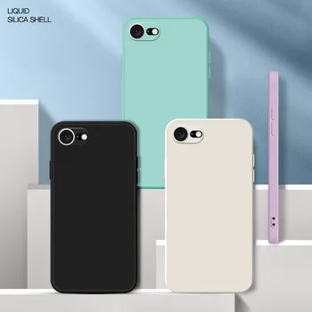 For iPhone 7 Phone Case iPhone 8 TPU Luxury Shockproof Original Liquid Silicone Case iPhone SE 2020 2022 7 8 Plus Cover Case