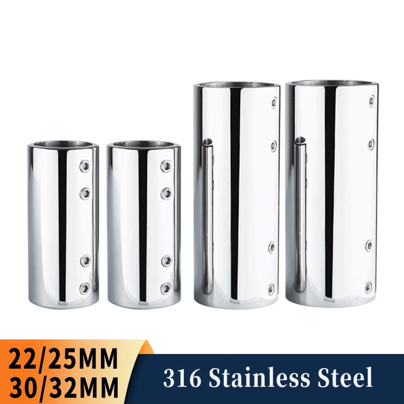 Boat Handrail Fittings Boat Handrail Pipe Fittings 180 Degree Flat Mouth Pipe Connector 316 Stainless Steel Elbow Tee Straight Rail Connector
