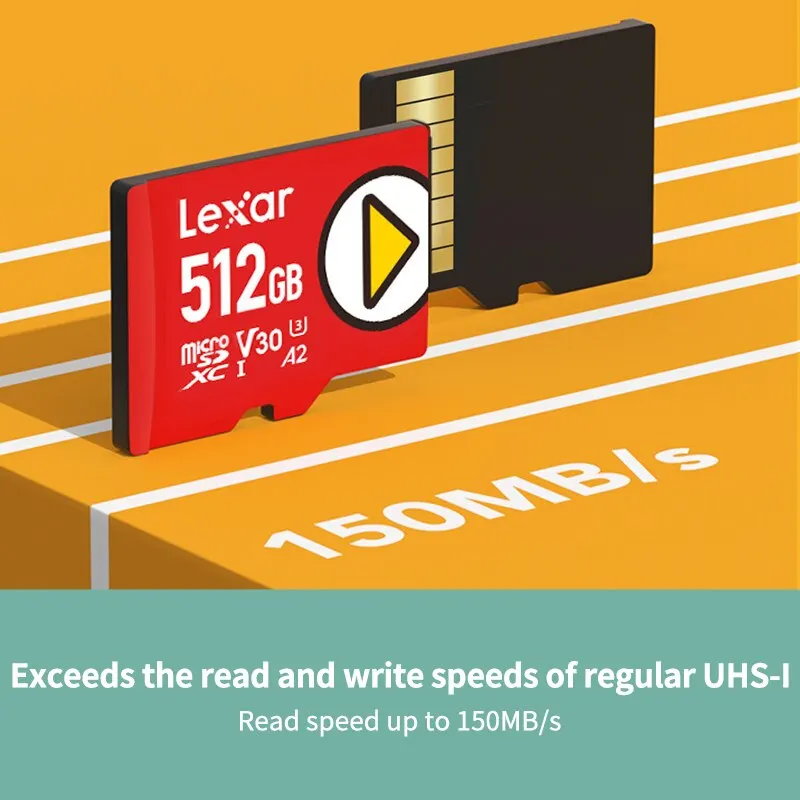 Lexar 스위치 게임 카드 메모리 카드, 닌텐도 게임 폰용, 128GB, 256GB, 512GB, 1TB TF 마이크로 SD 카드, U1 U3, 4K, V10, V30 마이크로 SD 카드