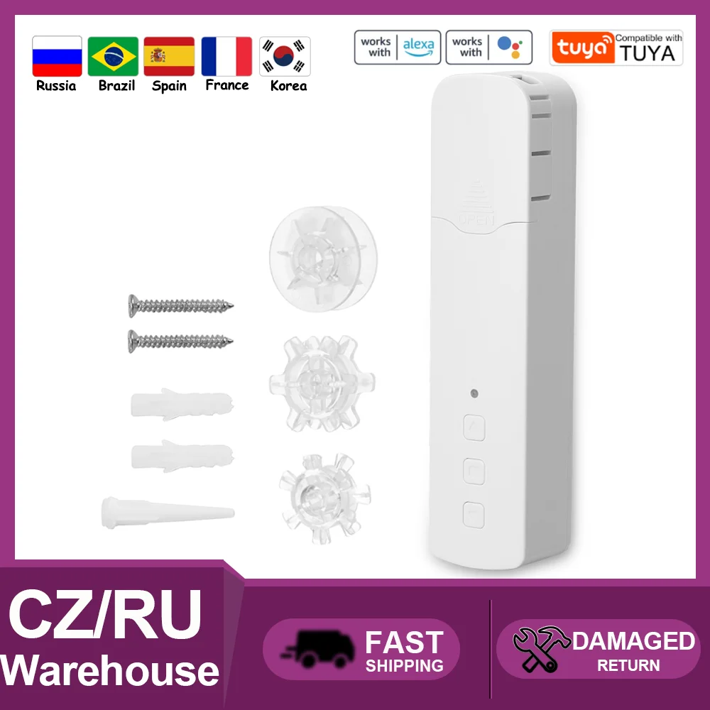 Tuya Wifi M515egwt Smart Motorized Chain Roller Blinds Pull Bead