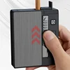 Double Arc Metal Cigarette Case Rechargeable Windproof Lighter Packs Full Pack of Cigarettes 20 PCS 10PCS  Mens Gift 4