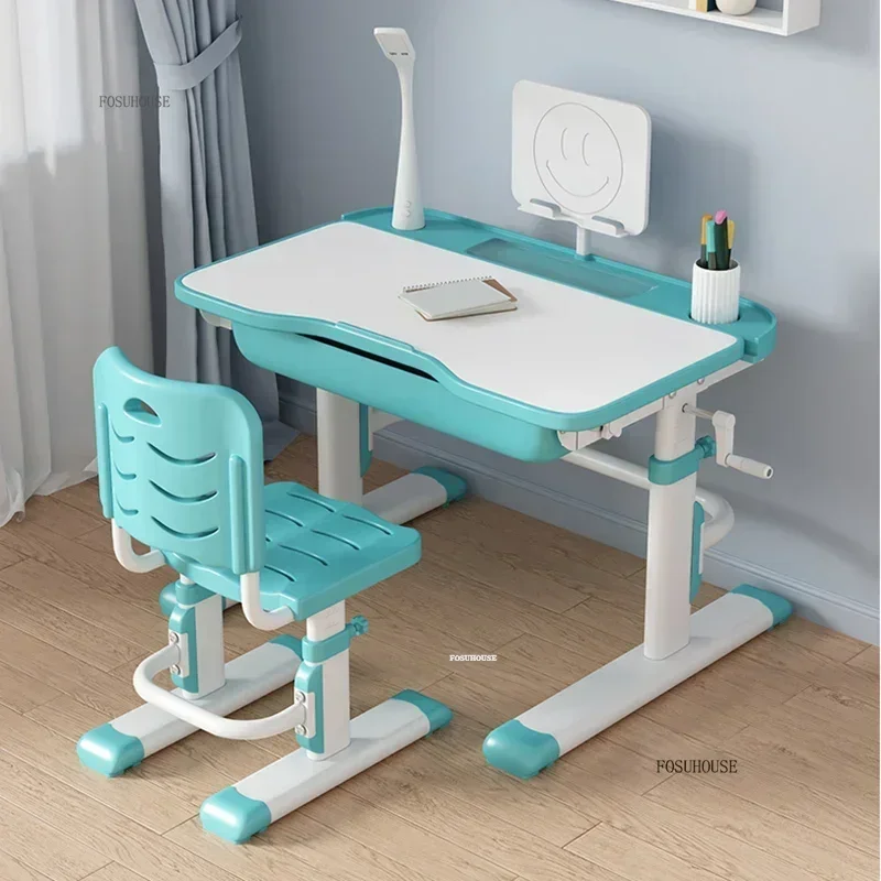 Children Tables Primary School Student Writing Desks Home Room Desks Simple Children's Table and Chair Lifting Table Set