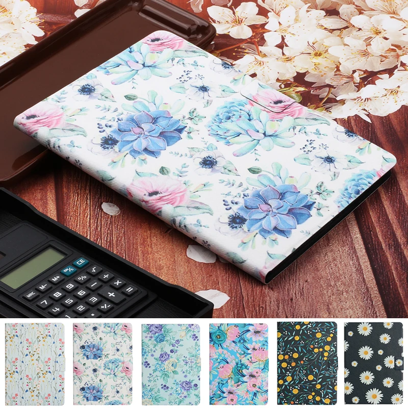 

Tablet Case For Samsung Galaxy Tab A6 10.1 T580 T585 Flower Painted Wallet Stand Cover For Samsung Galaxy Tab A 10.1 2016 Case