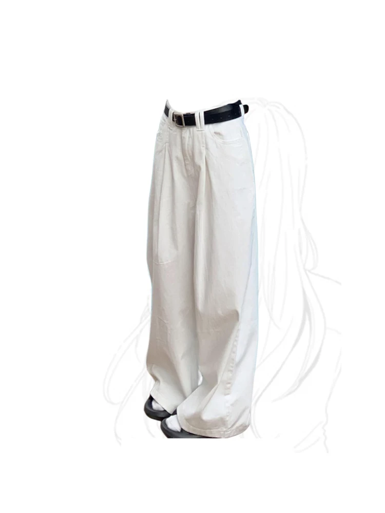 

Women Vintage White Straight Jeans Y2k Streetwear Baggy Casual Oversize Wide Leg Denim Pants Ladies Cowboy Trouser 2023 Clothes