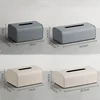 Rectangle Leather Tissue Box Creative Woven Grid Imitation Leather Extractable Tissue Box Home Bedroom Living Room Decoration 5