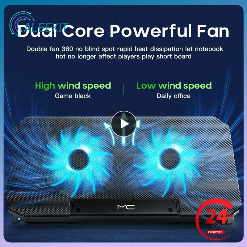 게이밍 노트북 쿨러 선풍기, LED 스크린, USB 포트 2 개, 2600RPM 노트북 쿨링 패드, 노트북용 노트북 스탠드, Q100, 17 인치