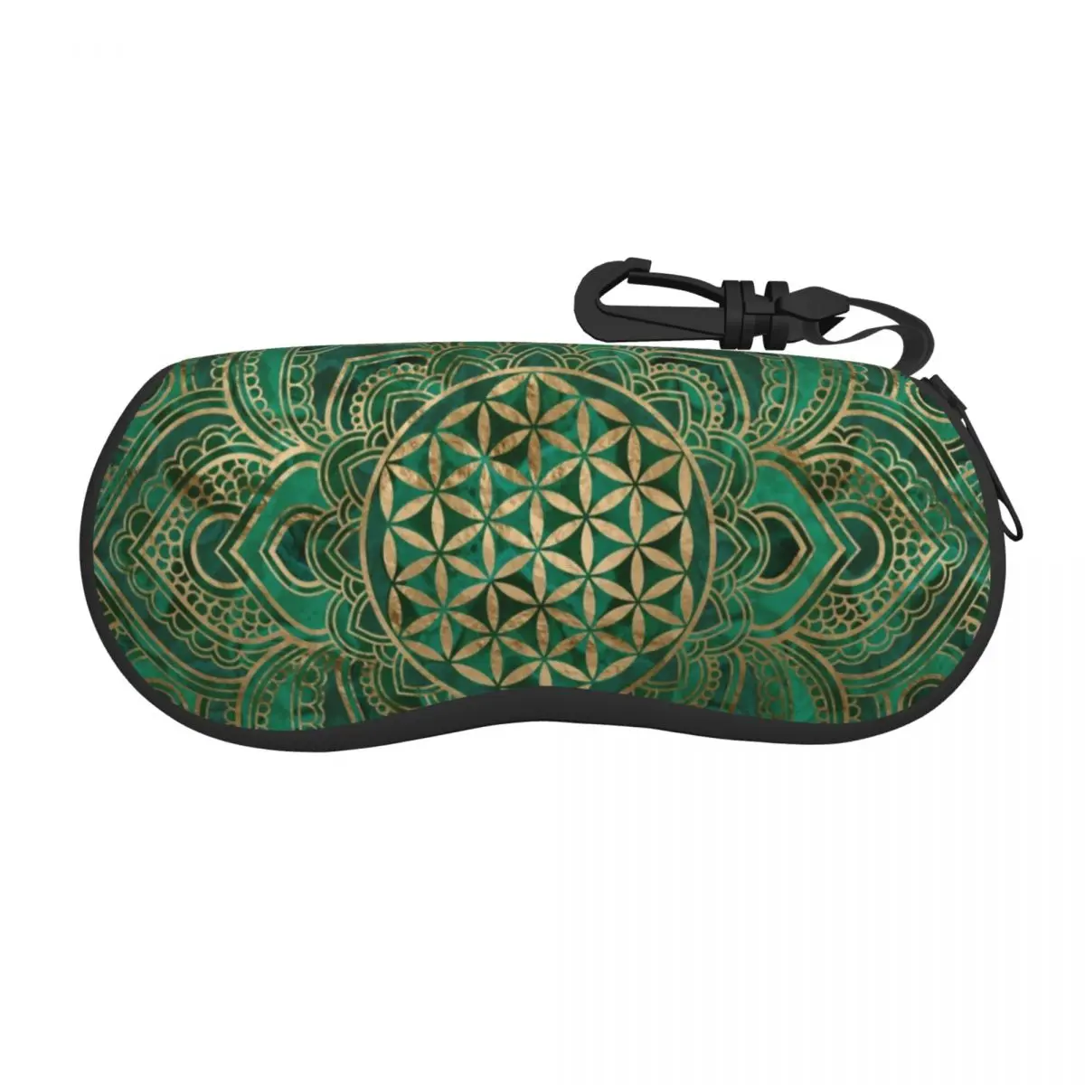 

Flower Of Life In Lotus Sacred Geometry Shell Eyeglasses Protector Cases Cute Sunglass Case Mandala Spiritual Meditation Pouch