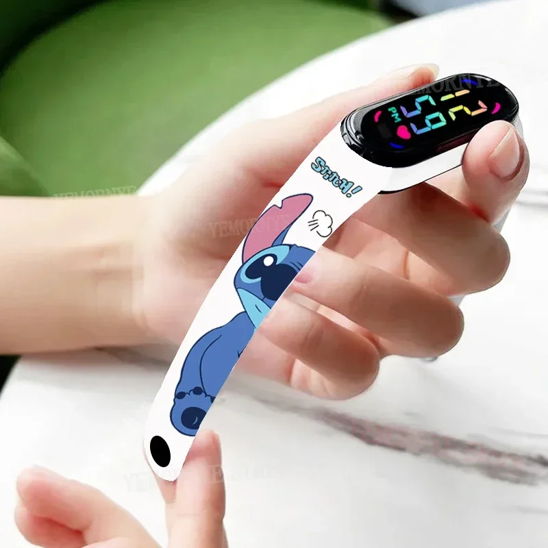 Disney Stitch Digital Kids' Watches Anime Figures LED Touch Luminous kids Sport Wristband Waterproof Digital Watch Birthday Toy 4