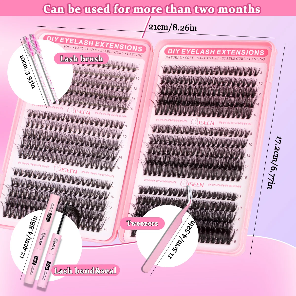 False Eyelashes Set with Lash Glue Adhesive for Natural Style