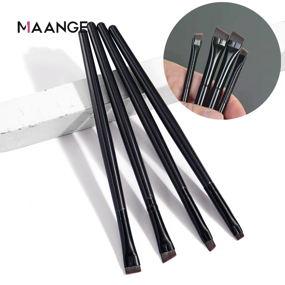 Makeup Brush Set Makeup Brush Makeup Tool Set Makeup Tool MAANGE 4 Pieces Eyebrow Contour Makeup Brush Eyeliner Brush Portable Small Angle Eyebrow For Female Makeup Beauty Tool