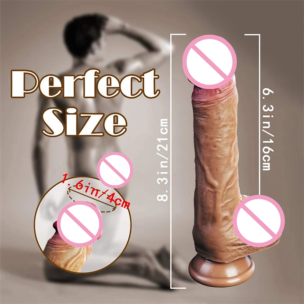 

8,3 дюймовый реалистичный фаллоимитатор с мощным всасыванием, купреластический пенис, секс-игрушка, гибкий фаллоимитатор для точки G с изогнутым валом и шариком 18