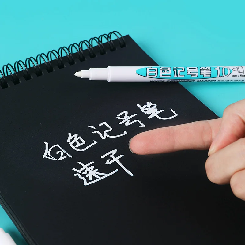 White Marker Pen Oily Waterproof Permanent Gel Pen for Writing Drawing White DIY Album Graffiti Stationery for Notebook 1 PC