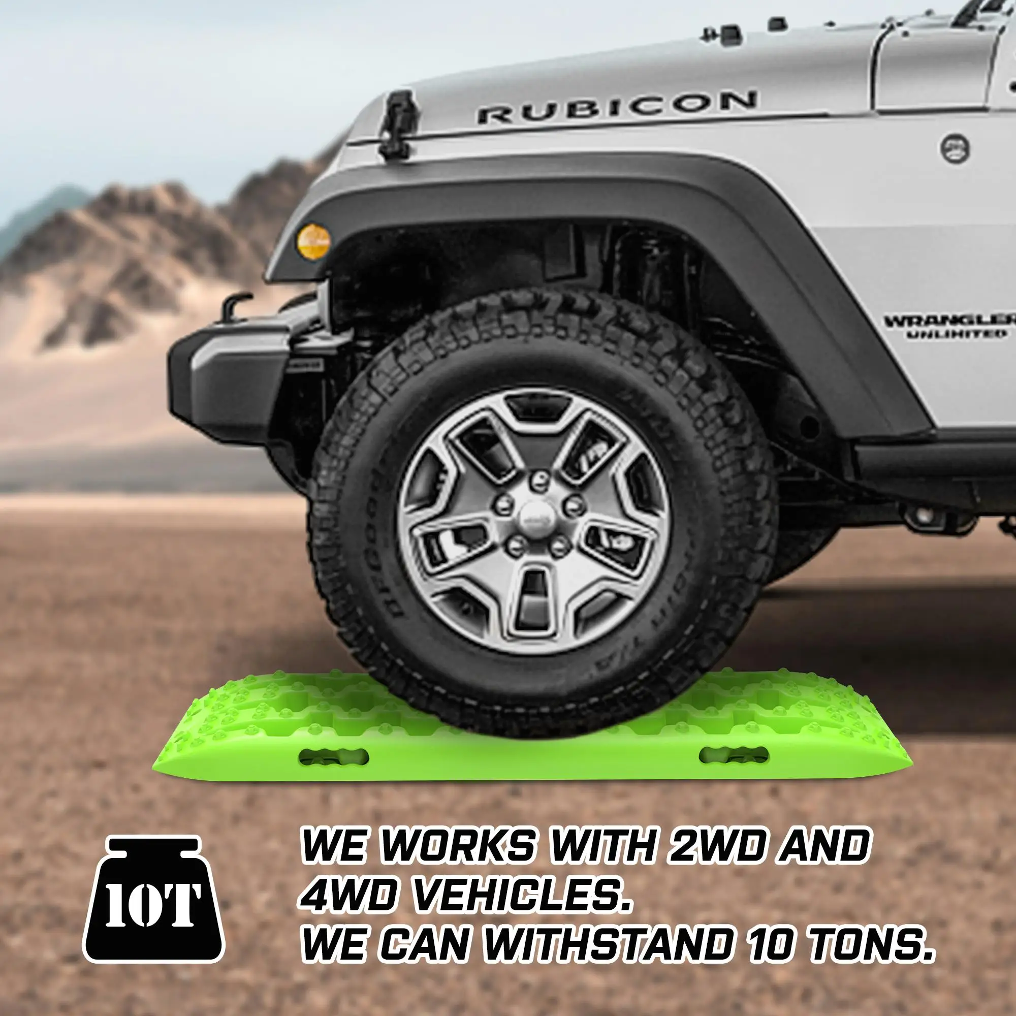 X-BULL Recovery tracks Sand tracks 2pcs Sand / Snow / Mud 10T 4WD Gen 3.0-Green