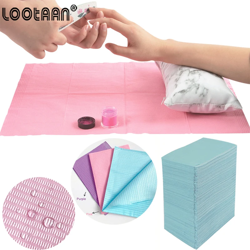 5/20Pcs Disposable Clean Pad Nail Art Table Nail Mat Pad Waterproof Tattoo Dental Hand Cushion Holder Tablecloth Manicure Tools
