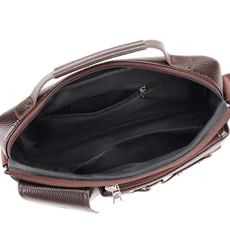 Men's Leather Briefcase Portable PU Leather Handbag New Fashion Briefcase leather briefcase