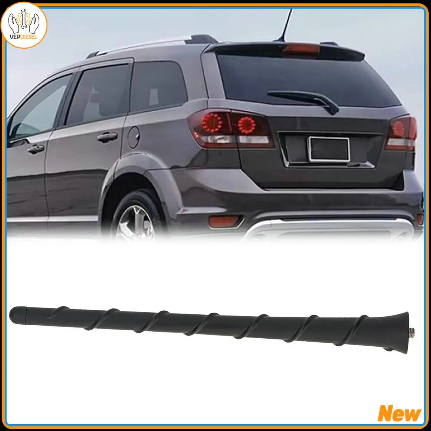 Antenne Voiture Amovible 7 Pouces - Pour Jeep Cherokee, Grand Cherokee, Dodge Journey, Durango (2011-2014)
