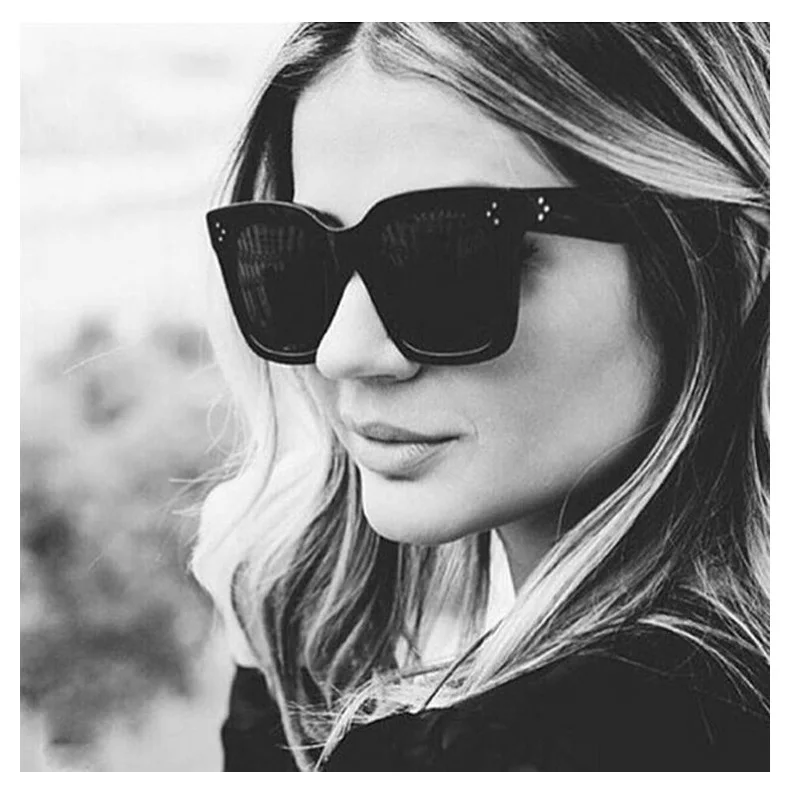 New Fashion Luxury Brand Square Sunglasses Women Vintage Oversize Sun Glasses Female Big Frame Shades Black Lady UV400 big sunglasses for women