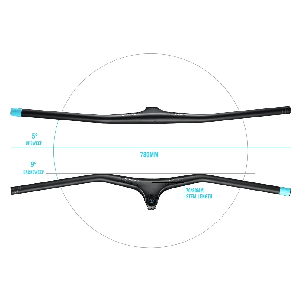 RYET ERGO17 XC Mtb Handlebars And Stem 28.6mm-10Degree Carbon Integrated Handlebar Mountain Bike Handle bar 800mm Bicycle accessories - Image 2