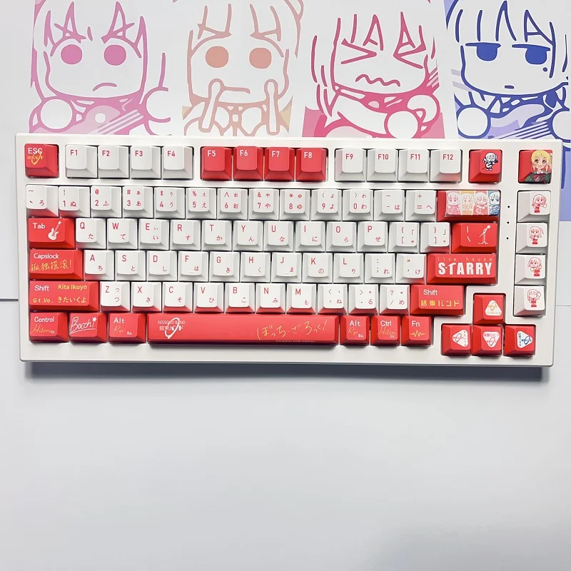 Bocchi-conjunto de 138 Teclas Teclas The Rock Kita Ikuyo Pbt Altura Cereja para Interruptor mx Presente Faça Você Mesmo Jogo de Teclado Mecânico