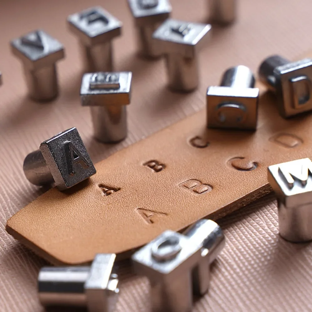 4mm/6mm Metal Alphabet Number Leather Stamp Punch Tools Letters Stamping kit Set Professional Leather embossed Tools 37Pcs