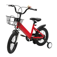 Vélo pour enfants rouge/rose pour 3 à 5 ans |   Vélo d'entraînement réglable pour enfants, siège de 14 pouces |   Acier à haute teneur en carbone 6