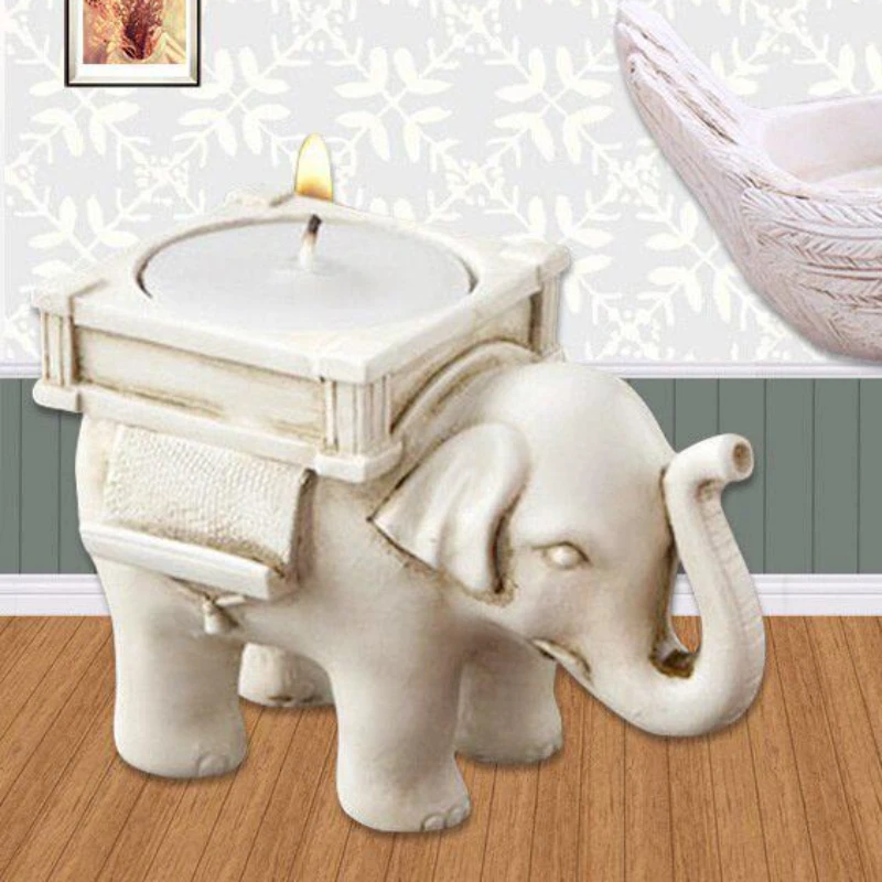 Vintage Candlestick Animal Lucky Small Elephant Candle Holder Resin Elephant Tea Light Candle Holder for Wedding Home Decor Gift - Image 6