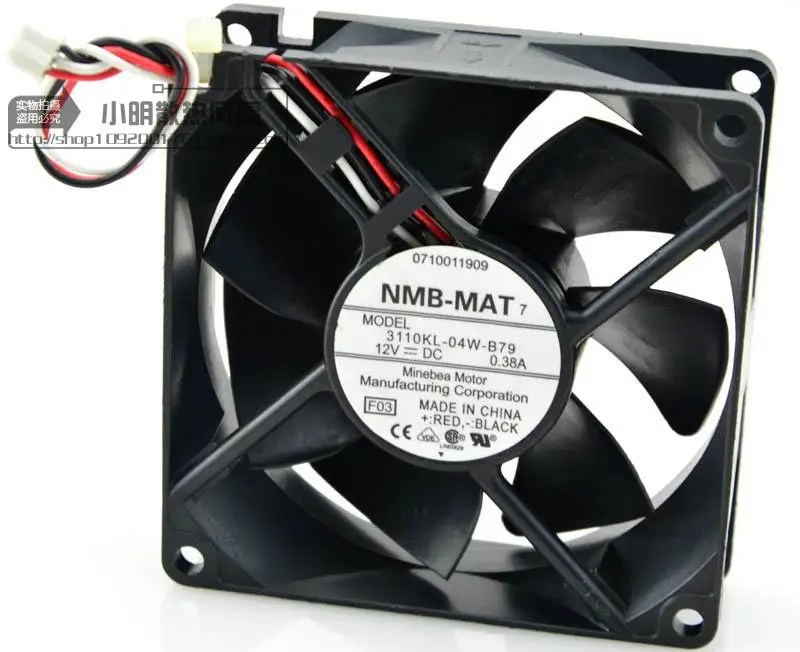 

New Fan For NMB 3110KL-04W-B79 8025 12V 0.38A Ultra Durable Double Ball Cooling Fan