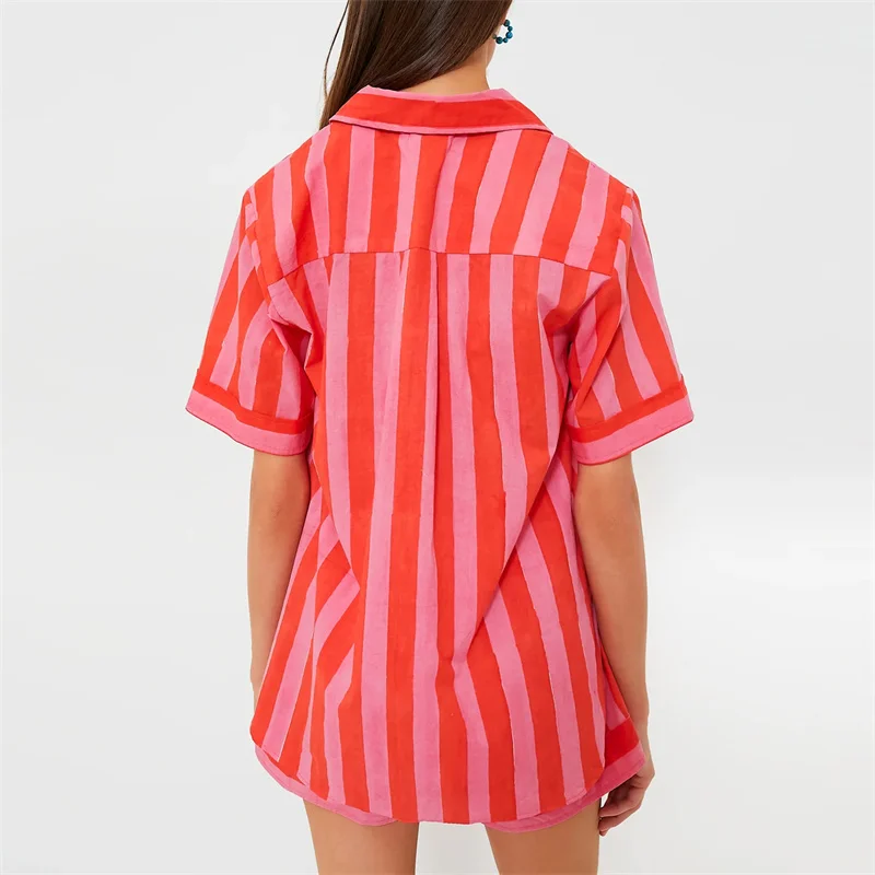 Lamuusaa 2-Piece Striped Summer Set – 2000s Streetwear Revival