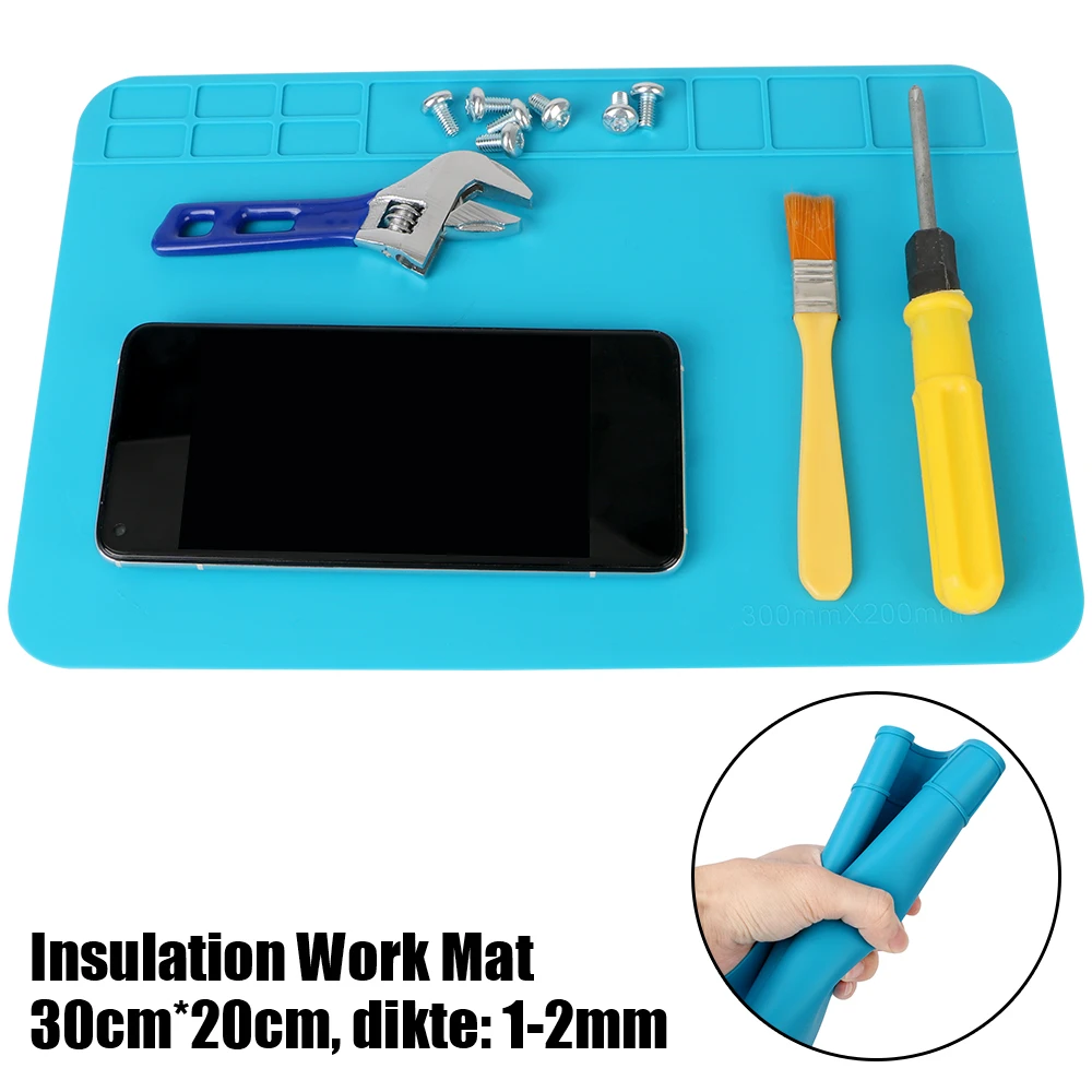 

Working Repair Pad 30x20cm Heat Insulation Soldering Mat With Magnetic Section