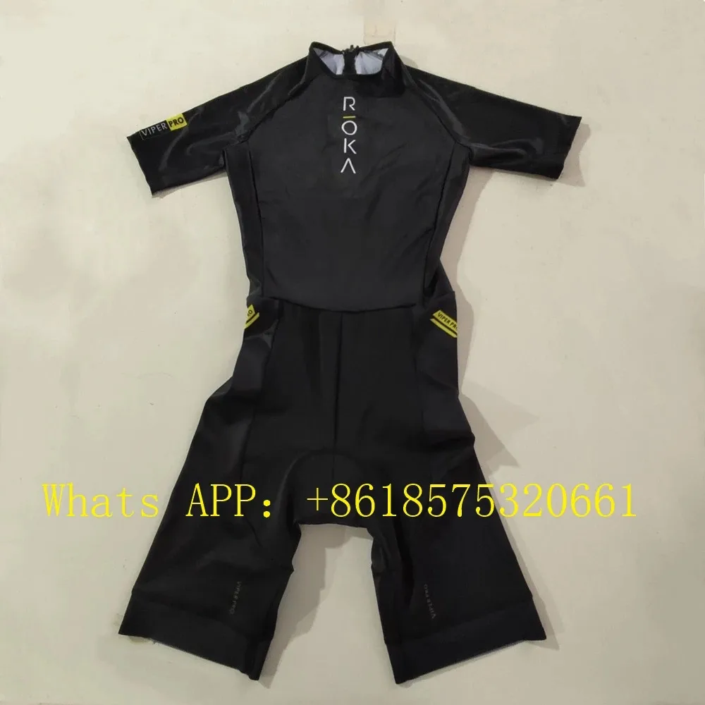 Фото Костюм для триатлона ROKA мужской, Трикотажный костюм с короткими рукавами для велоспорта, одежда для бега №5