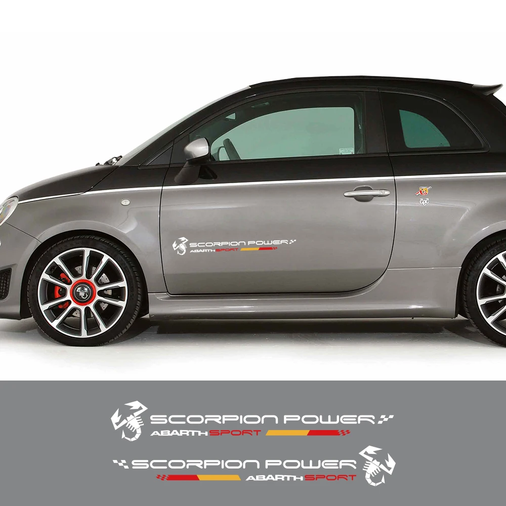 Pegatinas para coche, para Fiat 500 Abarth Stripes Diseño Decoración Tuning  Accesorios Vinilo Película Adhesivos