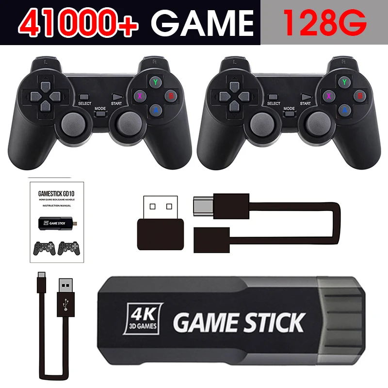 Game Stick GD10 Original X2 256G 50000 Games with Dual controller For Portable Retro TV Game Consoles Retro Video Game stick 4K