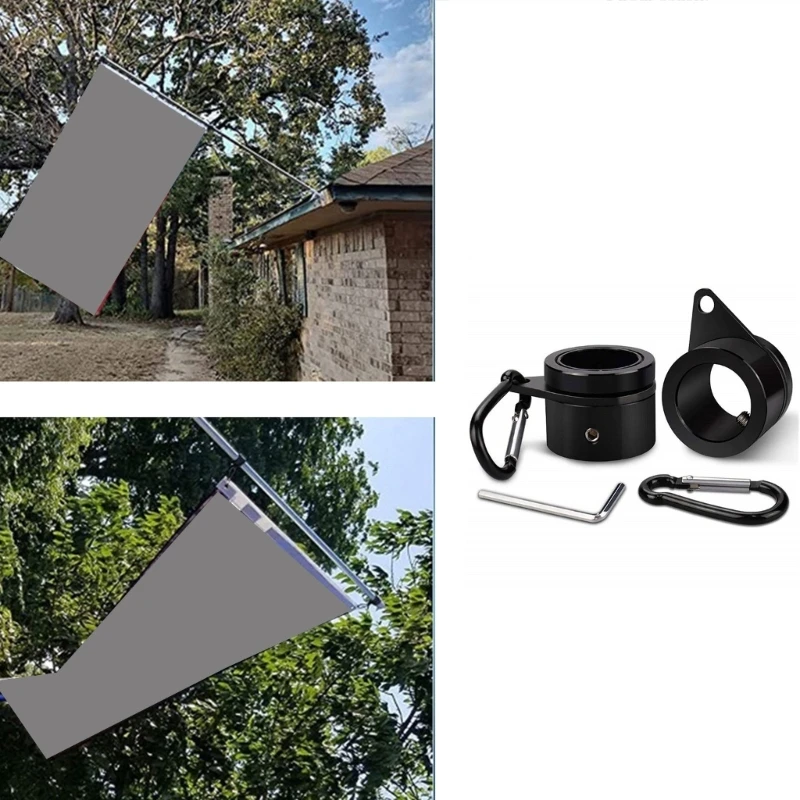 1pair/2pairs Mounting Rings Prevents Tangling Practical Flagpoles Rotating Rings for Personal or Commercial Use F0T6