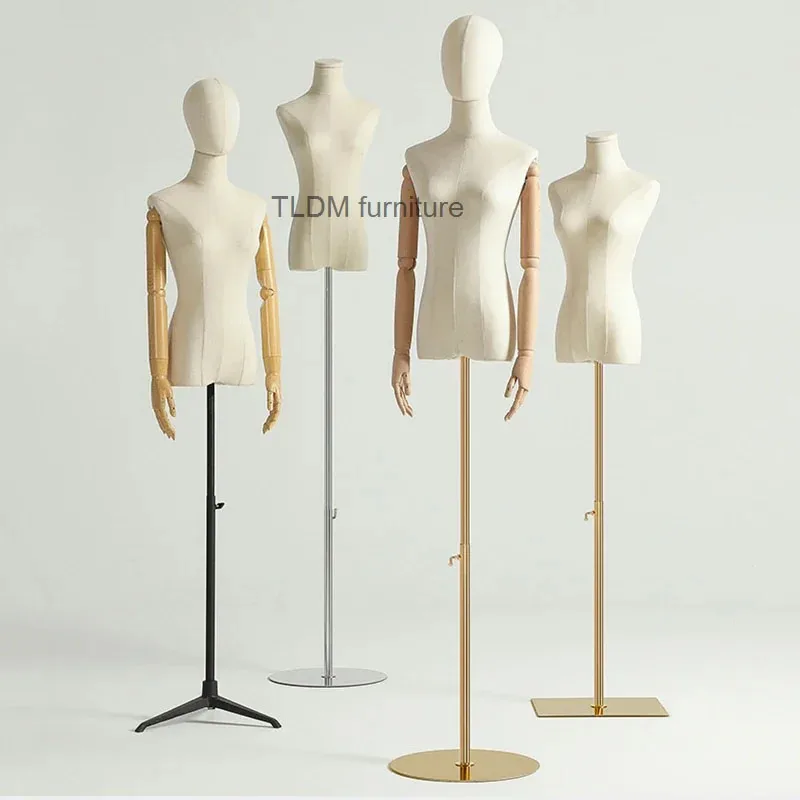 

Female Half-length Mannequin for Women's Clothing Store Thickened Mannequin Props Wedding Dress Shop Mannequins Display Stand GM