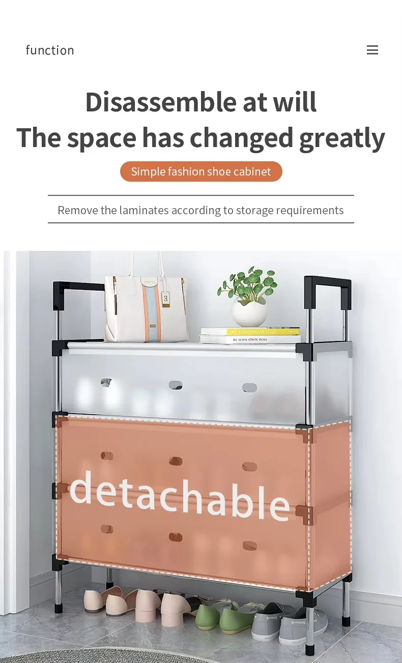 Dustproof Shoes Rack Shoes Shelf Diy Assemble Space-Saving Shoe Cabinet - 6 Layer