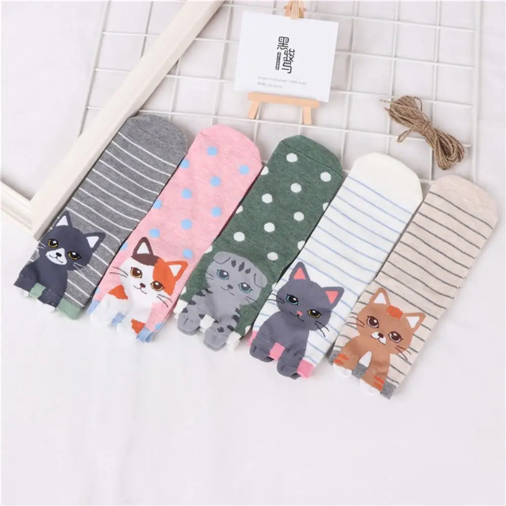 

Носки в Корейском стиле с рисунком кота, повседневные теплые носки в стиле Харадзюку С Изображением Животных, хлопковые короткие носки, носки средней длины, уличная одежда