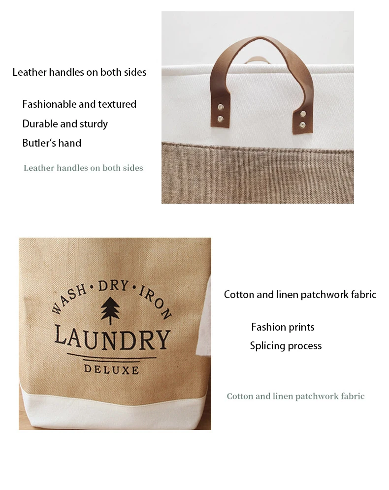 Description Picture 3 of item1Pc Large Capacity Laundry Basket Dirty Clothes Basket Fabric Laundry Basket Folding Storage Basket Household Storage Box